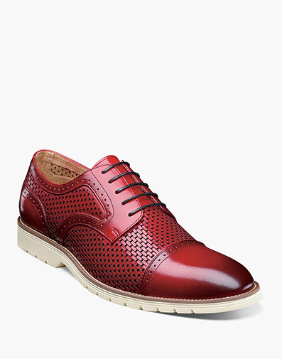 Ellery Cap Toe Oxford in Red for $140.00