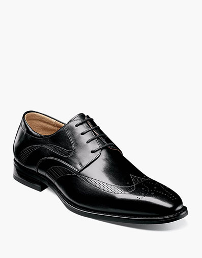 Shelton Medallion Toe Oxford in Black for $$175.00