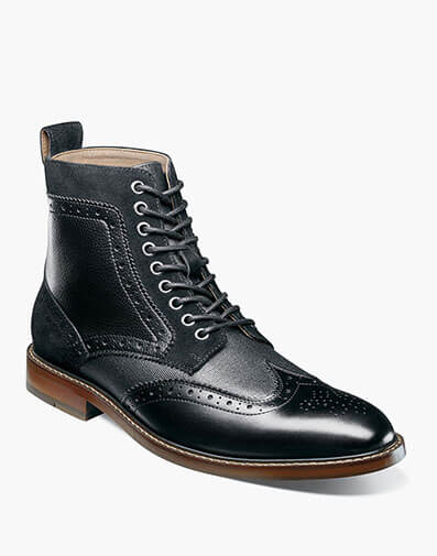 Finnegan Wingtip Lace Up Boot in Black Multi for $$180.00
