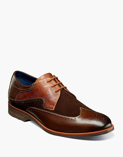 Kitt Wingtip Oxford in Brown Multi for $$140.00