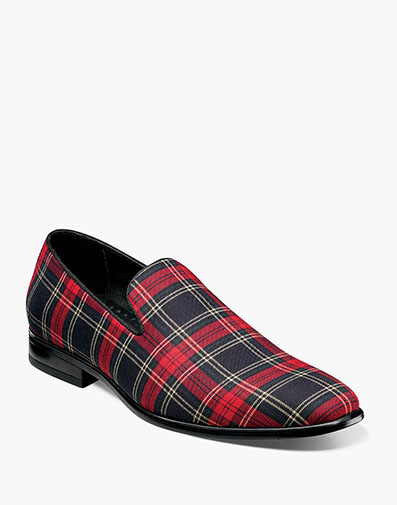 Steward Plaid Slip On in Red Multi for $100.00