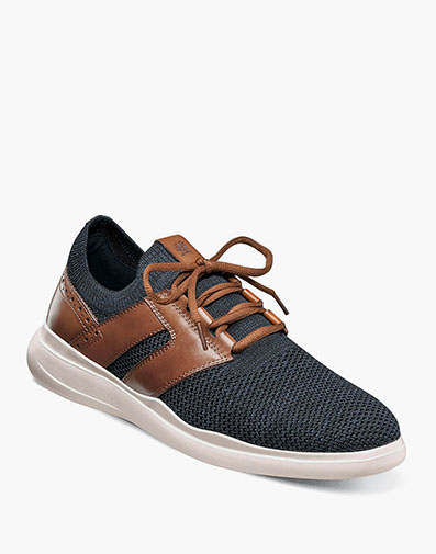 Moxley Knit Lace Up Sneaker in Cognac with Navy for $$99.90