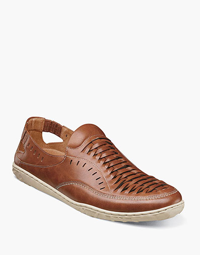 Ibiza Woven Vamp Moc Toe Slip On in Sienna for $$49.90