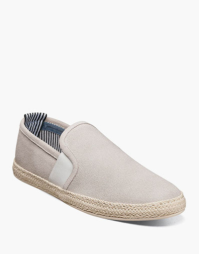 Nino Plain Toe Slip On Espadrille Chalk Suede