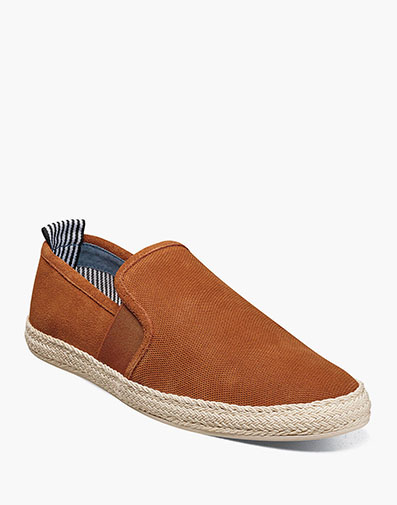 Nino Plain Toe Slip On Espadrille Cognac