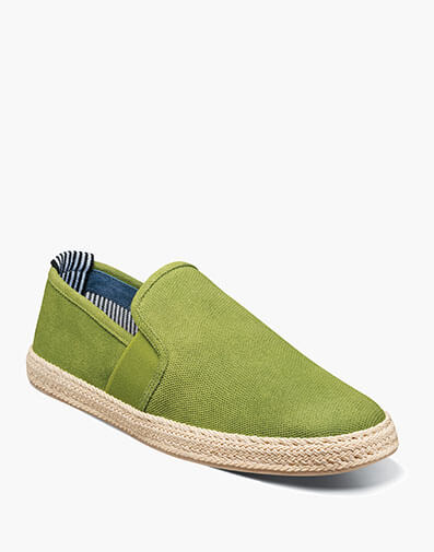 Nino Plain Toe Slip On Espadrille Lime