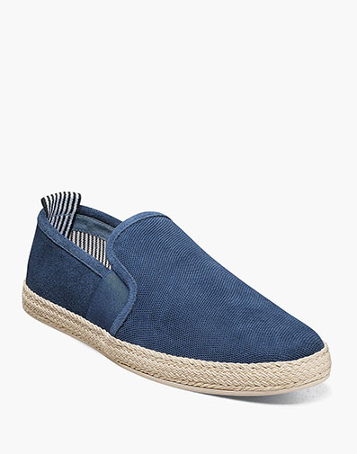 Nino Plain Toe Slip On Espadrille Dark Blue