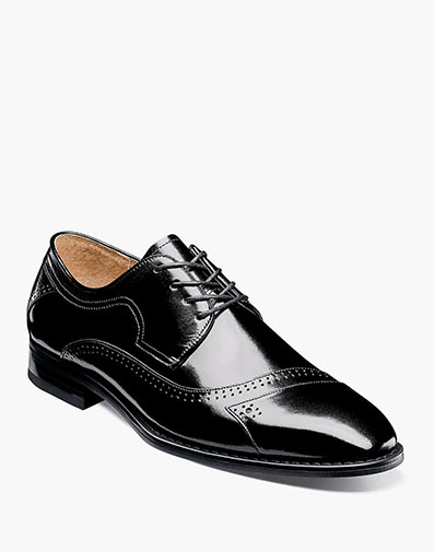 Paxton Modified Cap Toe Oxford in Black for $175.00