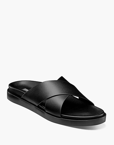 Montel Cross Strap Slide Sandal in Black for $$80.00