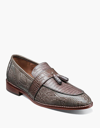 Pacetti Leather Sole Moc Toe Tassel Slip On in Gray for $$104.90