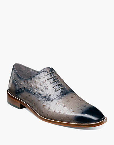 Roselli Leather Sole Plain Toe Oxford Gray