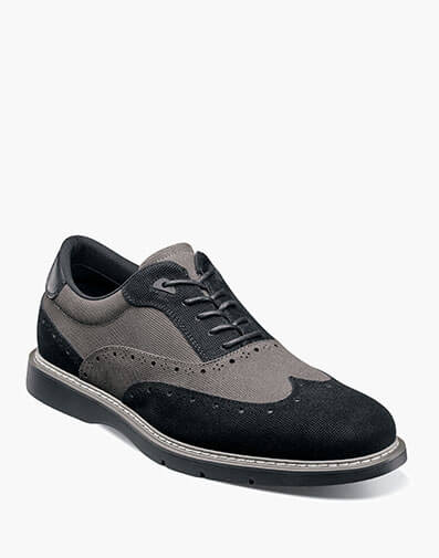 Swift Wingtip Lace Up in Black/Gray for $135.00