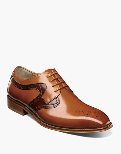 Palmer Plain Toe Medallion Oxford Tan Multi
