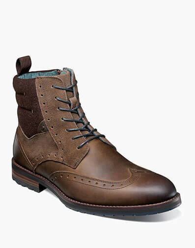 Ozzie Wingtip Lace Up Boot in Brown Multi for $150.00