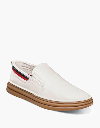 Delmar Plain Toe Slip On White