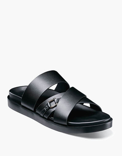 Modesto Cross Strap Ornament Slide Sandal