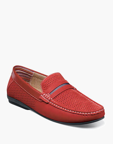 Corby Moc Toe Saddle Slip On Red