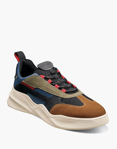 Ventura T-Toe Lace Up Sneaker Cognac Multi