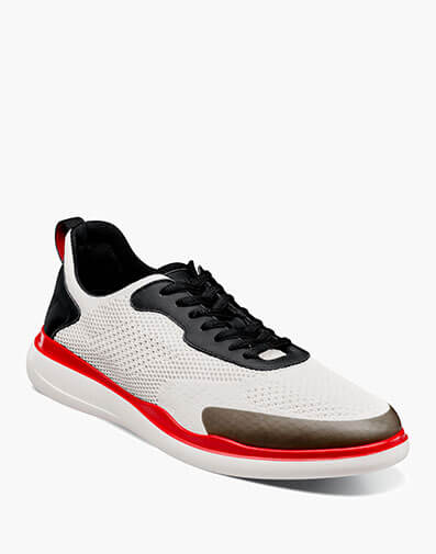 Maxson Moc Toe Lace Up Sneaker White Multi