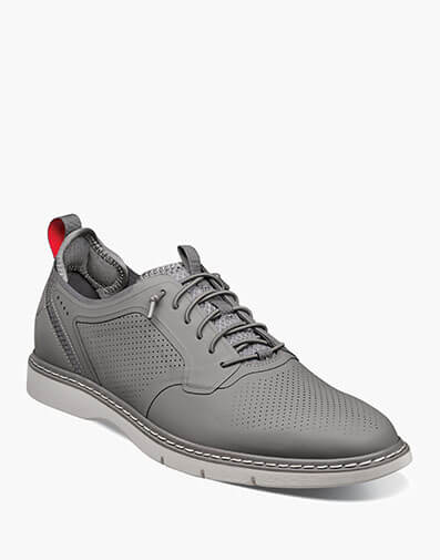 Synchro Plain Toe Elastic Lace Up Oxford Gray