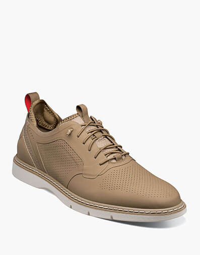 Synchro Plain Toe Elastic Lace Up Oxford in Khaki for $$130.00