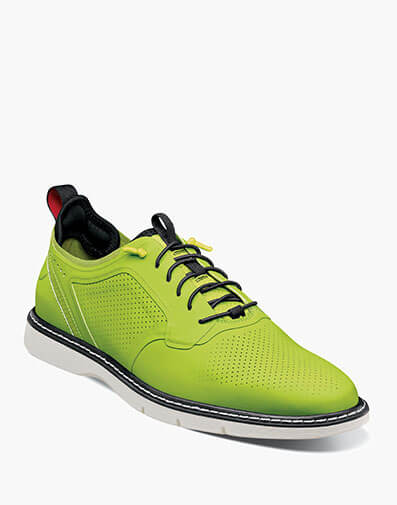 Synchro Plain Toe Elastic Lace Up Oxford in Lime for $130.00
