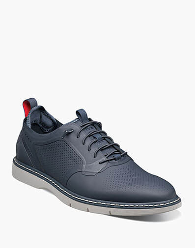 Synchro Plain Toe Elastic Lace Up Oxford Navy