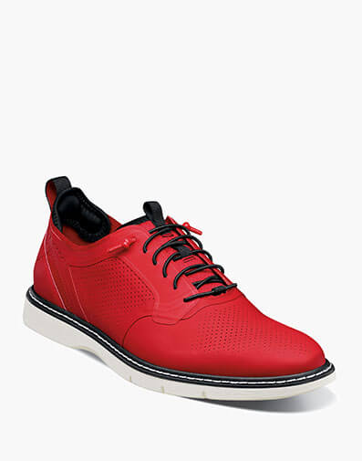 Synchro Plain Toe Elastic Lace Up Oxford in Red for $$130.00