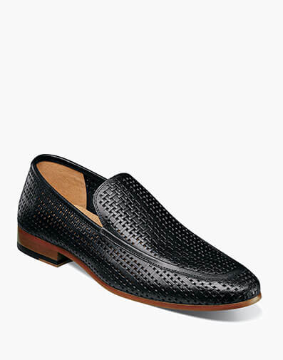 Winfield Moc Toe Perf Slip On in Black for $140.00