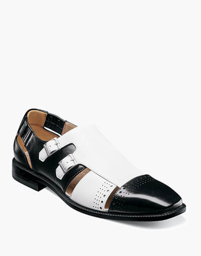 Calleo Fisherman sandal in Black w/White for $95.00
