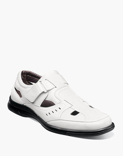 Scully Closed Toe Fisherman Sandal in White for $$90.00