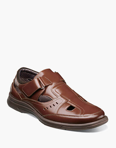 Scully Closed Toe Fisherman Sandal in Cognac Smooth for $$34.90