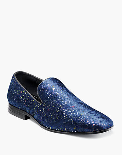 Stellar Plain Toe Glitter Slip On in Navy for $$110.00