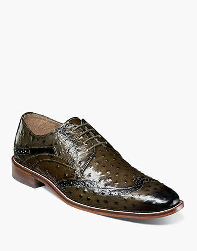 Gennaro Wingtip Oxford in Olive for $$109.90