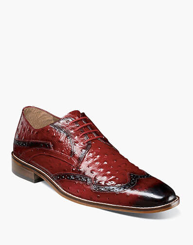 Gennaro Wingtip Oxford in Red for $$145.00
