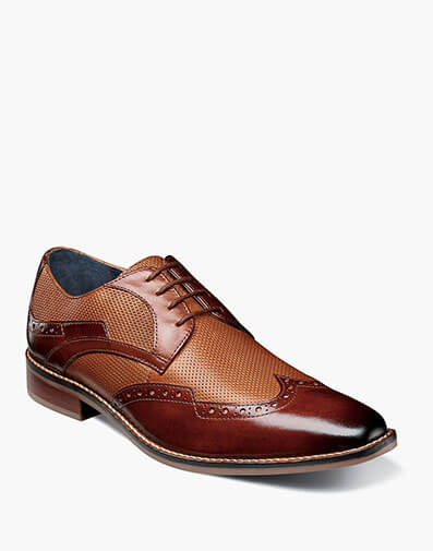 Joss Wingtip Oxford Cognac Multi