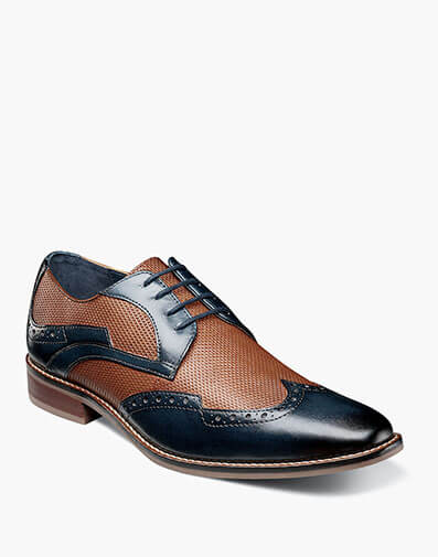 Joss Wingtip Oxford in Navy Multi for $$155.00