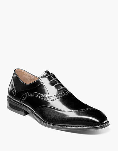 Gillam Folded Vamp Wingtip Oxford in Black for $$175.00