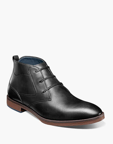 Kyron Plain Toe Chukka Boot in Black Smooth for $$155.00