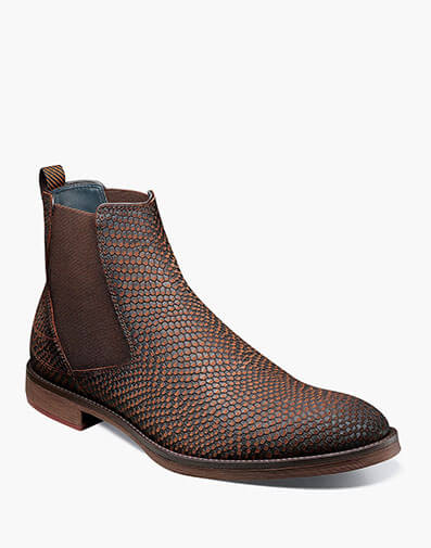 Kayden Plain Toe Chelsea Boot in Brown for $$155.00