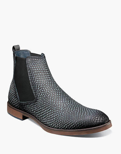 Kayden Plain Toe Chelsea Boot in Navy for $$155.00