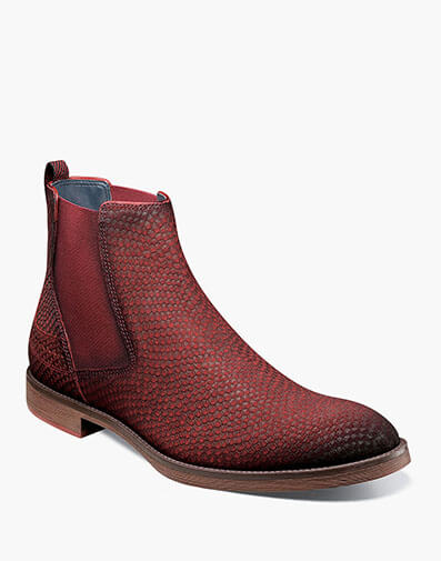 Kayden Plain Toe Chelsea Boot Red