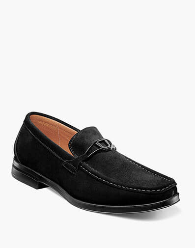 Palladian Moc Toe Slip On Black Suede