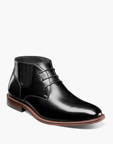 Maxwell Plain Toe Chukka Boot in Black for $$180.00
