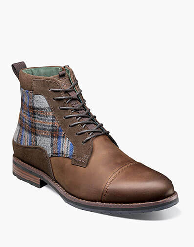 Octavius Cap Toe Lace Up Boot in Brown Multi for $160.00