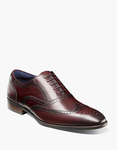 Kaine Wingtip Oxford in Burgundy for $155.00