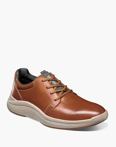 Lennox Plain Toe Lace Up in Cognac Smooth for $155.00