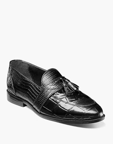 Santana II Moc Toe Tassel Slip On Black
