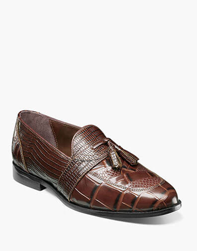 Santana II Moc Toe Tassel Slip On Cognac