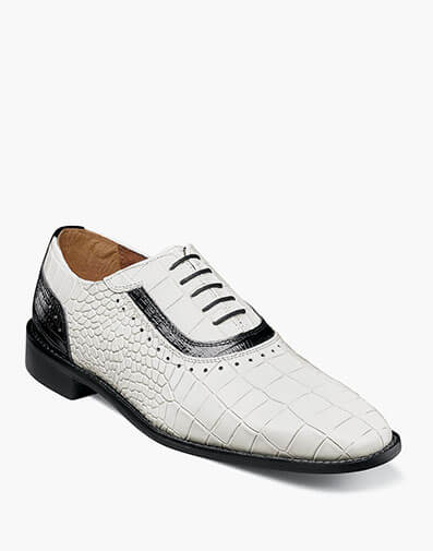 Riccardi Plain Toe Oxford Black w/White
